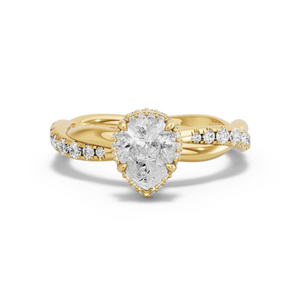 Image for Pear Dual Halo Ring with Rope Pave band