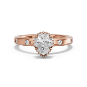 Image for Pear Dual Halo Ring with Sleek Accent band