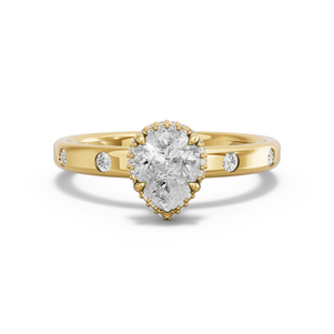 Image for Pear Dual Halo Ring with Sleek Accent band