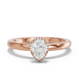 Image for Pear Dual Halo Ring with Solitaire band