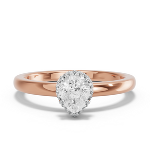 Image for Pear Dual Halo Ring with Solitaire band