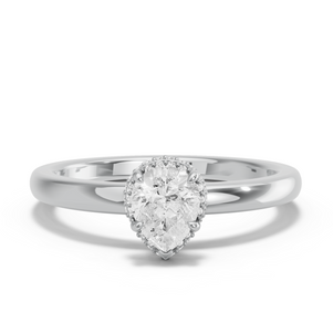 Image for Pear Dual Halo Ring with Solitaire band