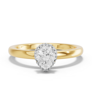 Image for Pear Dual Halo Ring with Solitaire band