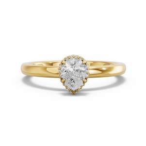Image for Pear Dual Halo Ring with Solitaire band in 10K Yellow Gold