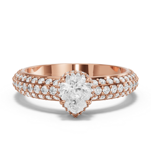 Image for Pear Dual Halo Ring with Triple Row Pave band