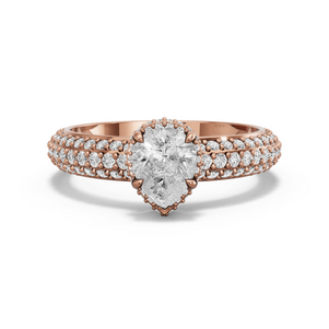 Image for Pear Dual Halo Ring with Triple Row Pave band
