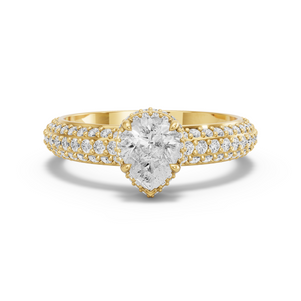 Image for Pear Dual Halo Ring with Triple Row Pave band