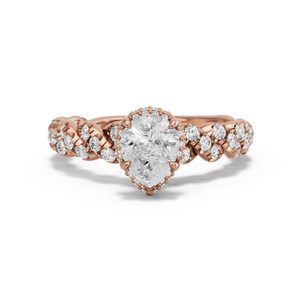 Image for Pear Dual Halo Ring with Twist Pave band