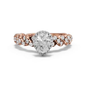 Image for Pear Dual Halo Ring with Twist Pave band