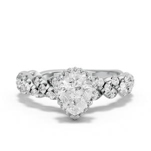 Image for Pear Dual Halo Ring with Twist Pave band