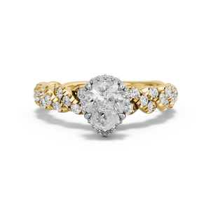 Image for Pear Dual Halo Ring with Twist Pave band