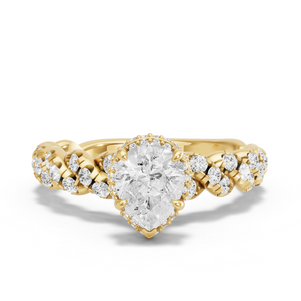 Image for Pear Dual Halo Ring with Twist Pave band