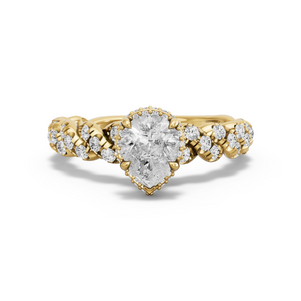 Image for Pear Dual Halo Ring with Twist Pave band