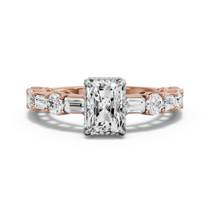 Image for Radiant Dual Halo Ring with Alternating Baguette band