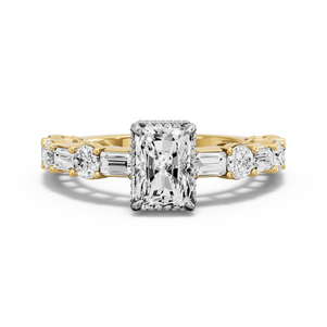 Image for Radiant Dual Halo Ring with Alternating Baguette band