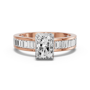 Image for Radiant Dual Halo Ring with Baguette Channel band