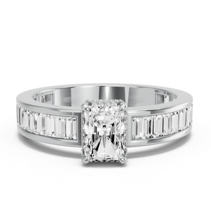 Image for Radiant Dual Halo Ring with Baguette Channel band