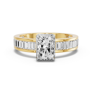 Image for Radiant Dual Halo Ring with Baguette Channel band