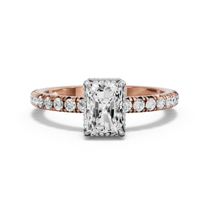 Image for Radiant Dual Halo Ring with French Pave band