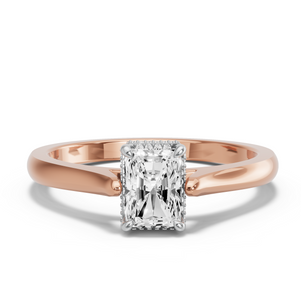 Image for Radiant Dual Halo Ring with Knife Edge Cathedral band