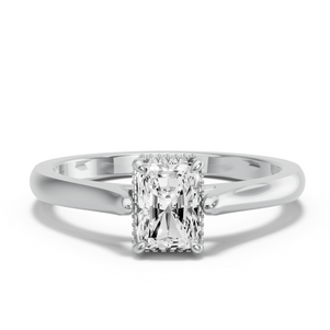 Image for Radiant Dual Halo Ring with Knife Edge Cathedral band