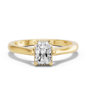 Image for Radiant Dual Halo Ring with Knife Edge Cathedral band