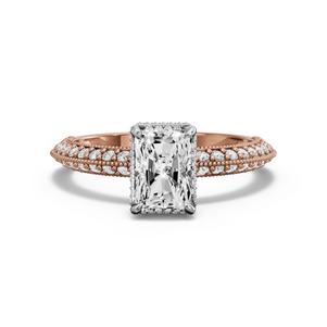Image for Radiant Dual Halo Ring with Knife Edge Pave band