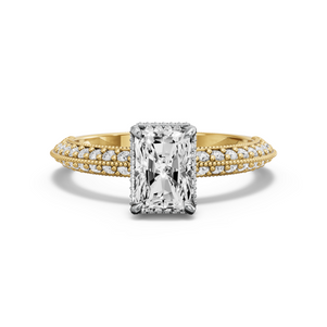 Image for Radiant Dual Halo Ring with Knife Edge Pave band