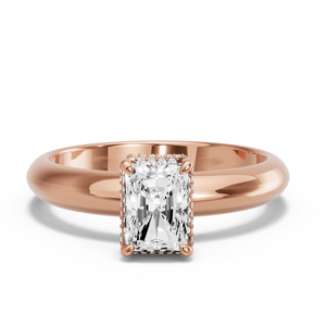Image for Radiant Dual Halo Ring with Knife Edge Solitaire band