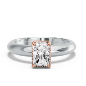 Image for Radiant Dual Halo Ring with Knife Edge Solitaire band