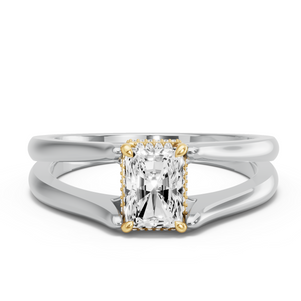Image for Radiant Dual Halo Ring with Split Ring Solitaire band