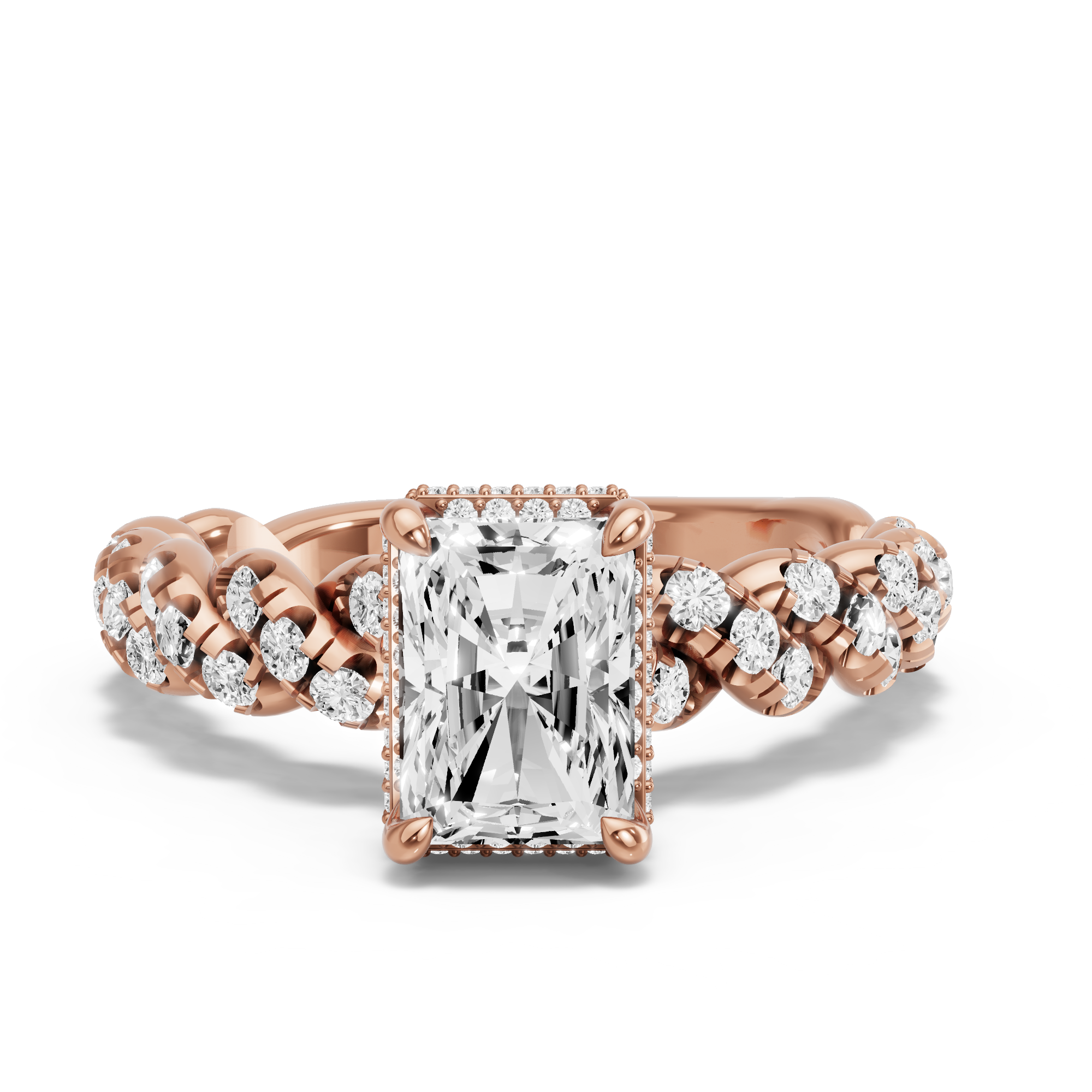Image for Radiant Dual Halo Ring with Twist Pave band