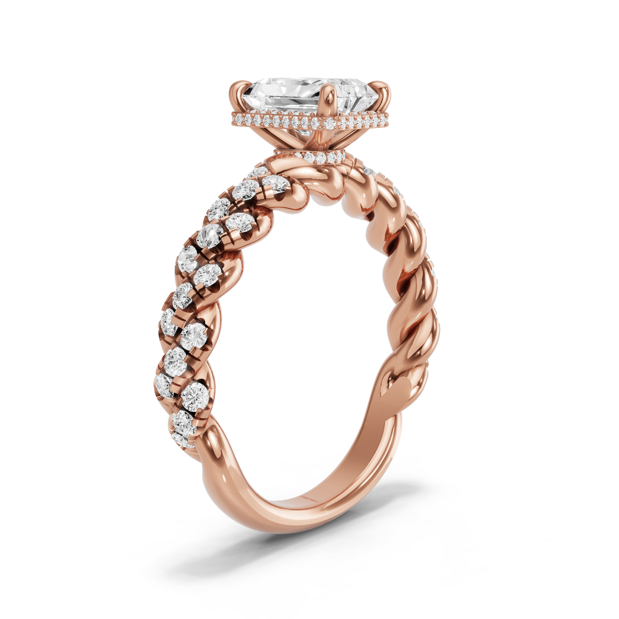Image for Radiant Dual Halo Ring with Twist Pave band