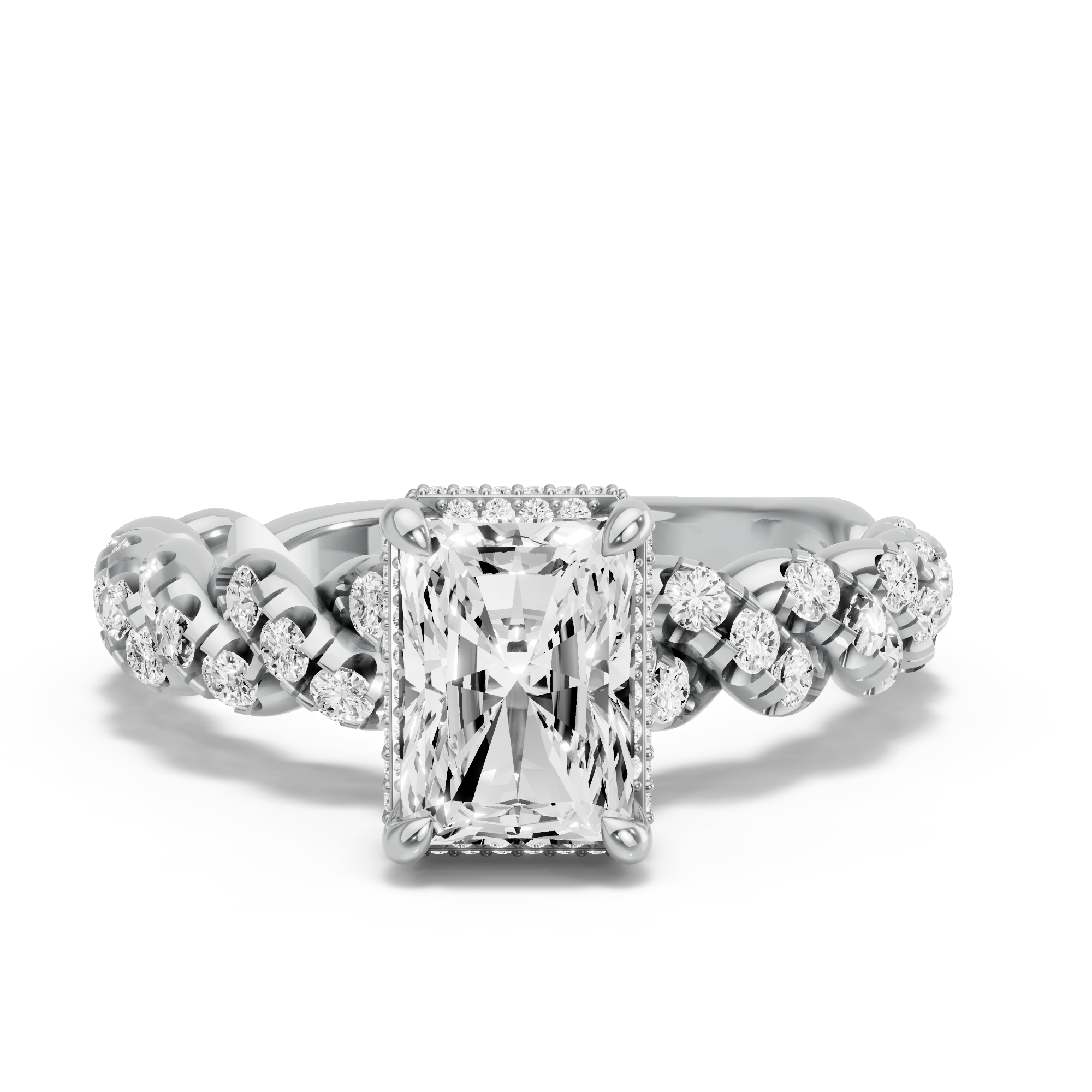 Image for Radiant Dual Halo Ring with Twist Pave band