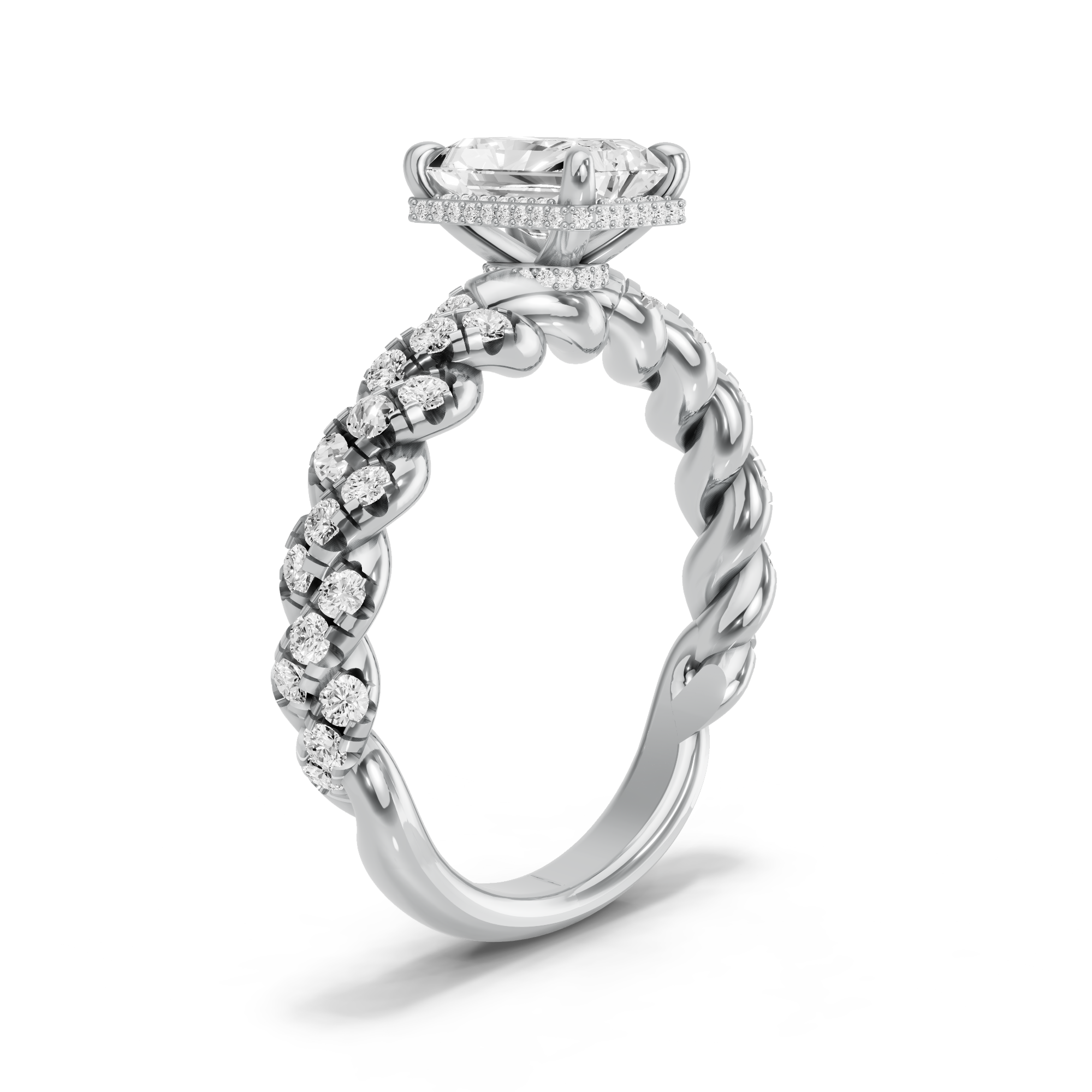 Image for Radiant Dual Halo Ring with Twist Pave band