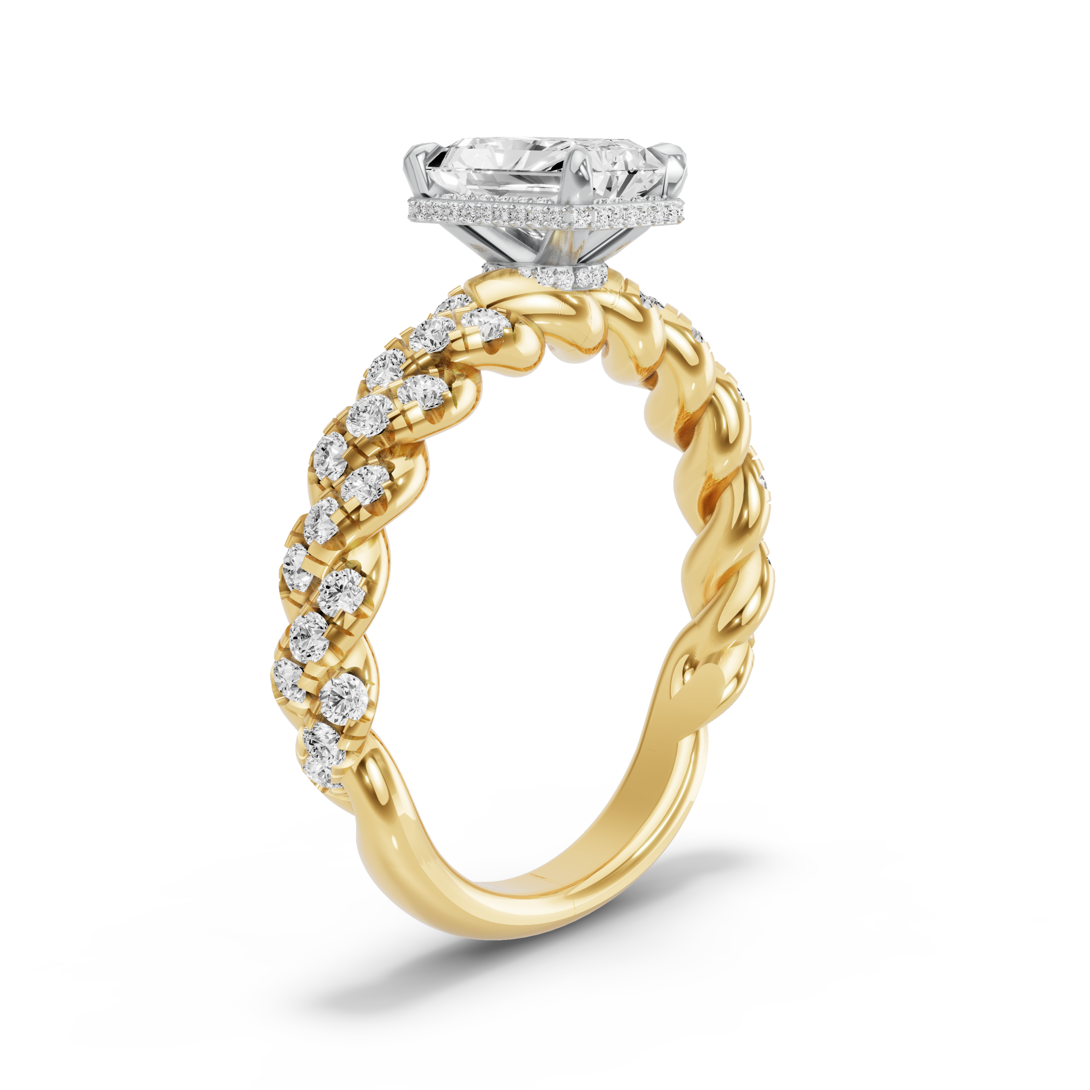 Image for Radiant Dual Halo Ring with Twist Pave band