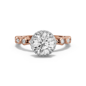 Image for Round Dual Halo Ring with Alternating Marquise band