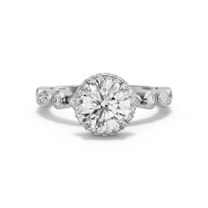 Image for Round Dual Halo Ring with Alternating Marquise band
