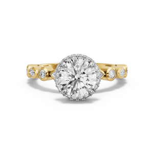 Image for Round Dual Halo Ring with Alternating Marquise band