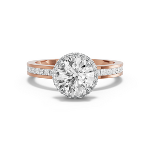 Image for Round Dual Halo Ring with Channel band