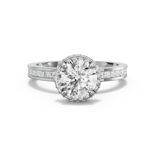 Image for Round Dual Halo Ring with Channel band