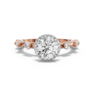 Image for Round Dual Halo Ring with Floating Station band