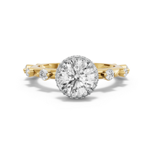 Image for Round Dual Halo Ring with Floating Station band