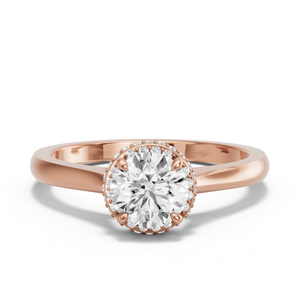 Image for Round Dual Halo Ring with Knife Edge Cathedral band