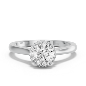 Image for Round Dual Halo Ring with Knife Edge Cathedral band