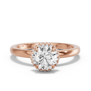 Image for Round Dual Halo Ring with Solitaire band