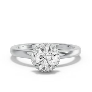 Image for Round Dual Halo Ring with Solitaire band