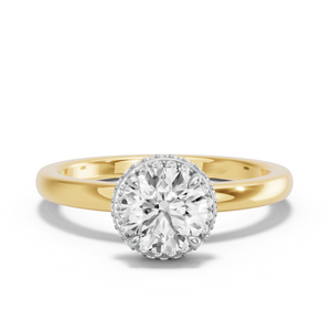 Image for Round Dual Halo Ring with Solitaire band