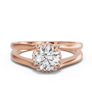 Image for Round Dual Halo Ring with Split Ring Solitaire band