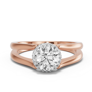 Image for Round Dual Halo Ring with Split Ring Solitaire band